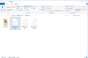 新しいバージョンの「Database」フォルダ内に以前のバージョンの「請求書書式ファイル（.4DA）」をペースト